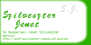 szilveszter jenet business card